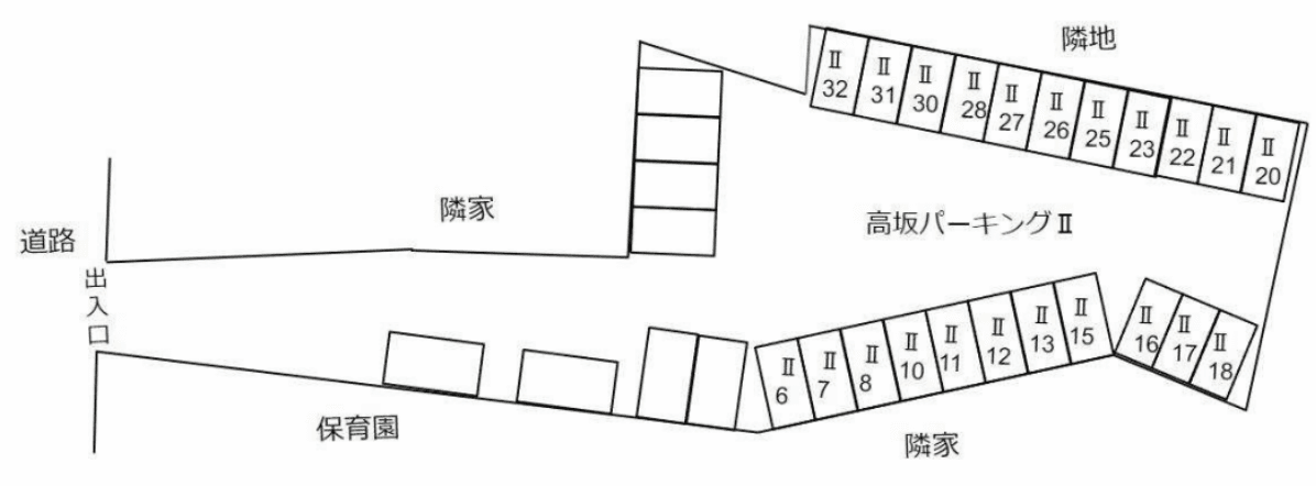 高坂パーキング　Ⅱの駐車配置図