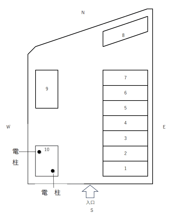 エイブルパーキングNO308駐車場の駐車配置図