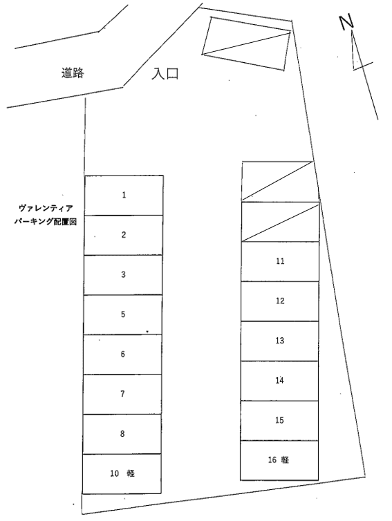 ヴァレンティアパーキングの駐車配置図