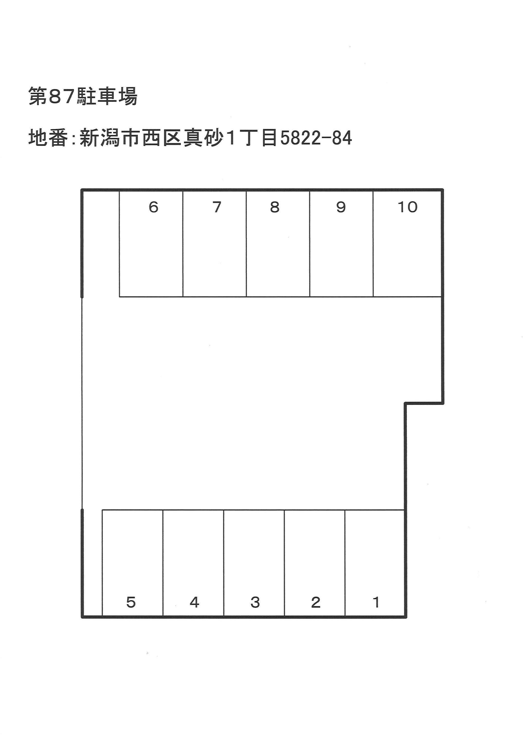 第87駐車場の駐車配置図