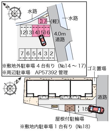 クレイノ八幡(57487)の駐車配置図