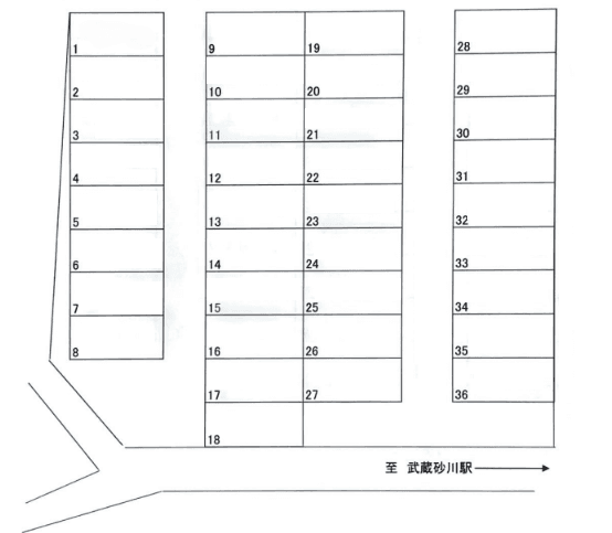 JA立川－１の駐車配置図
