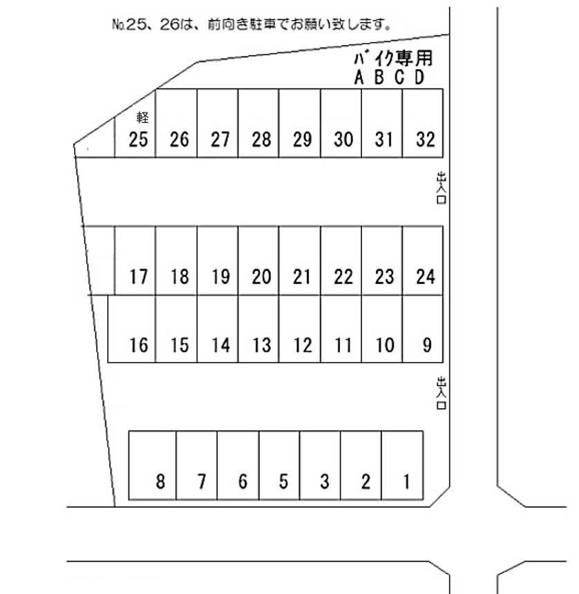 No.11 鹿島第二　駐車場の駐車配置図