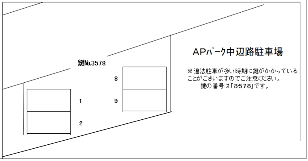 ＡＰパーク中辺路の駐車配置図