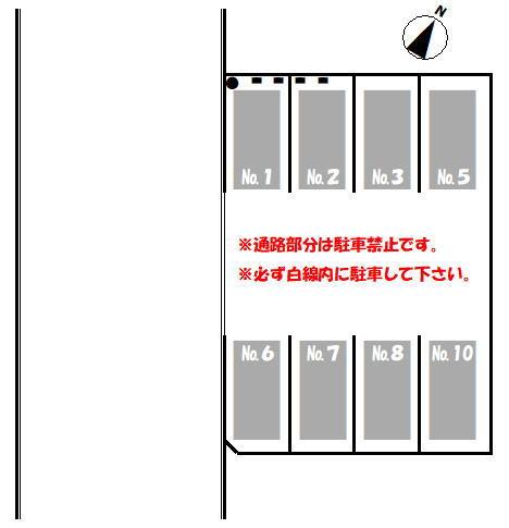 ワイズ・今伊勢町 第1駐車場の駐車配置図
