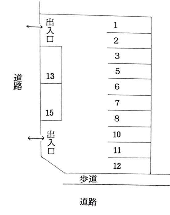 山科第２パーキングの駐車配置図