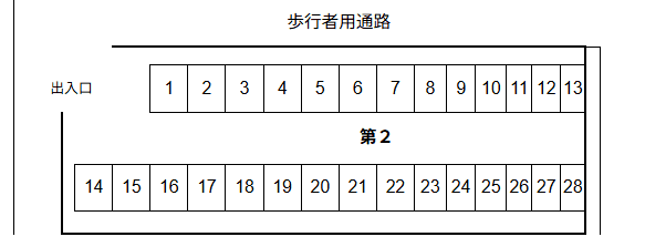 栗原第2駐車場の駐車配置図