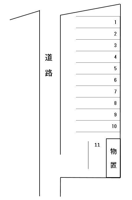 川添美濃浦パーキングの駐車配置図