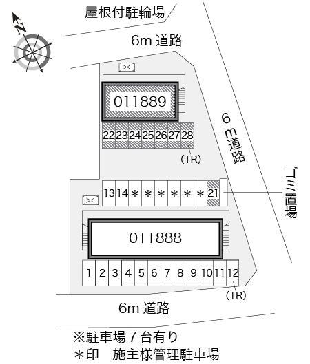 西浜Ｂ(11889)の駐車配置図
