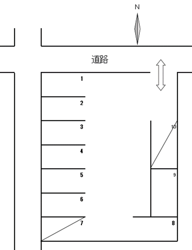 青海町パーキングの駐車配置図