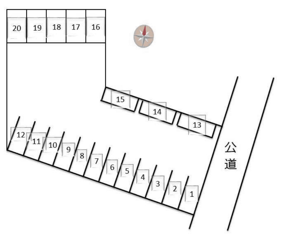龍禅寺町448-1(紅寿司)駐車場の駐車配置図