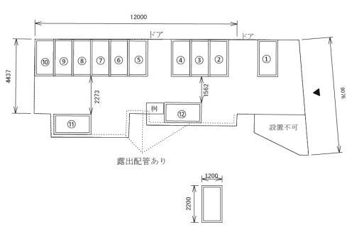 世田谷松原1丁目屋根付きバイク駐車場の駐車配置図