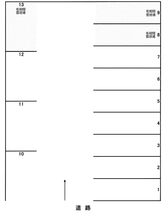 南郷通10丁目南38駐車場の駐車配置図