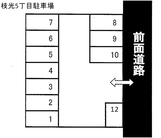 枝光5丁目駐車場の駐車配置図