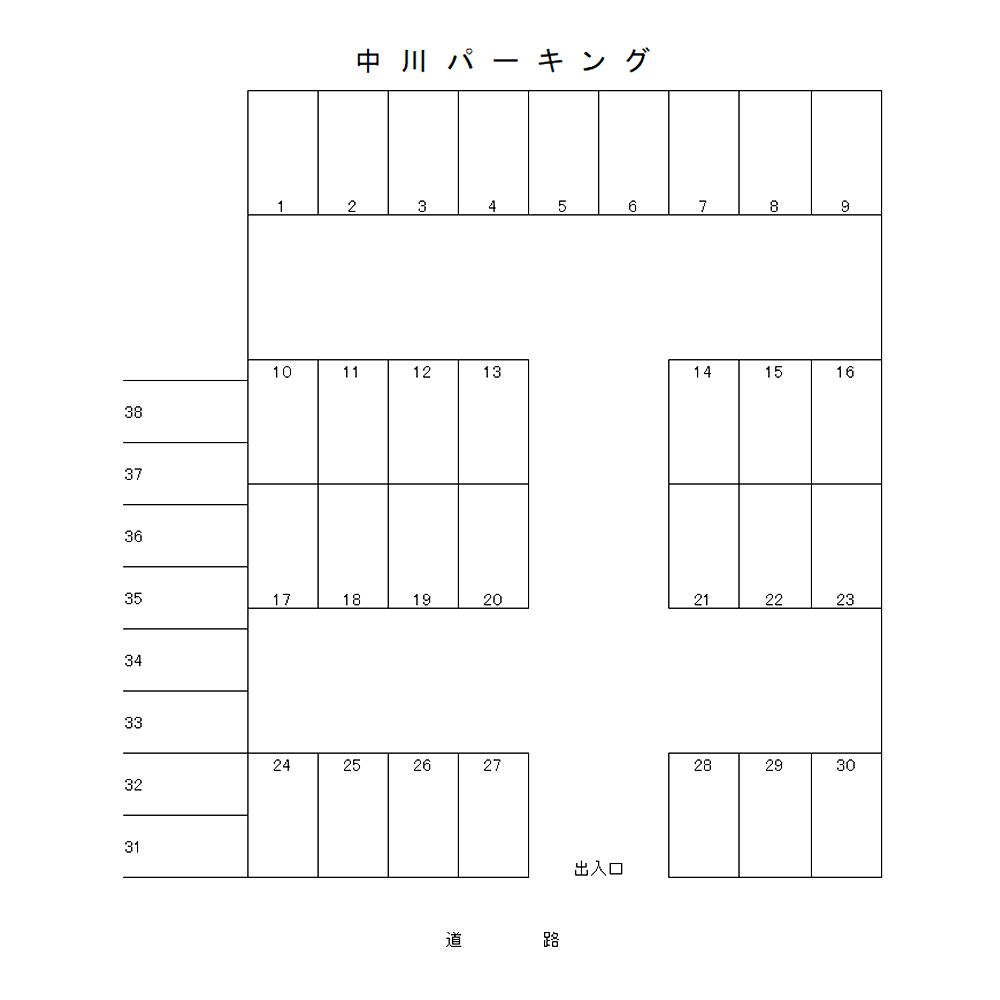 中川パーキングの駐車配置図