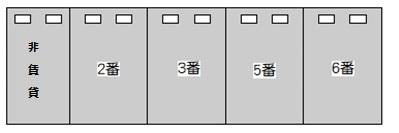 ともえハイツC棟駐車場の駐車配置図