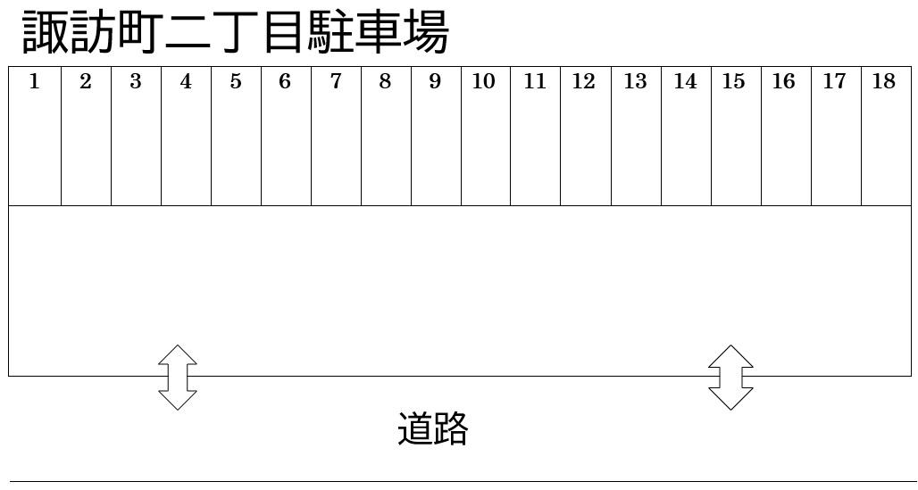 諏訪町二丁目駐車場 No.37の駐車配置図