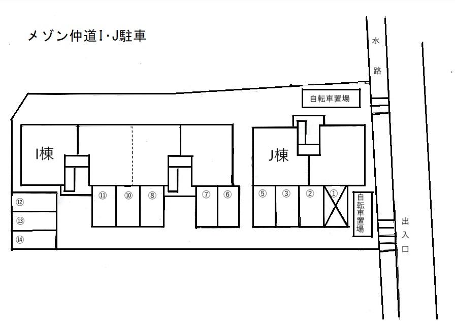 メゾン仲道I･J駐車場の駐車配置図