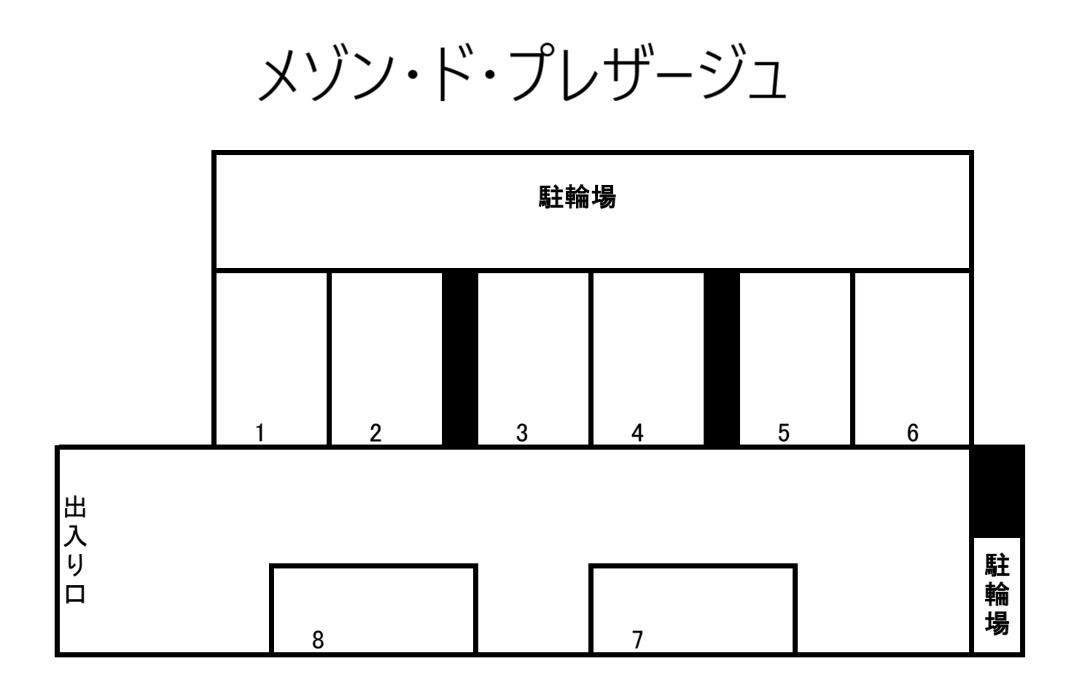 メゾン・ド・プレザージュの駐車配置図