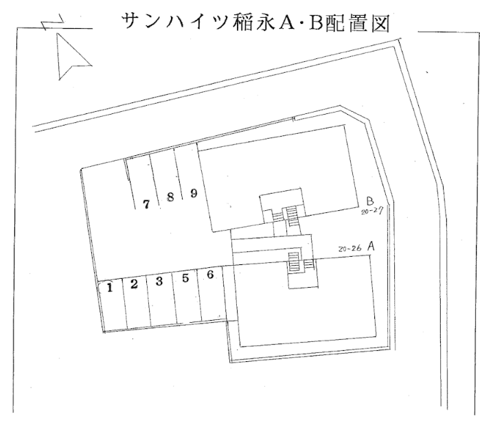 ｻﾝﾊｲﾂ稲永の駐車配置図