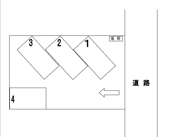 E-82 与一4丁目 貸駐車場の駐車配置図