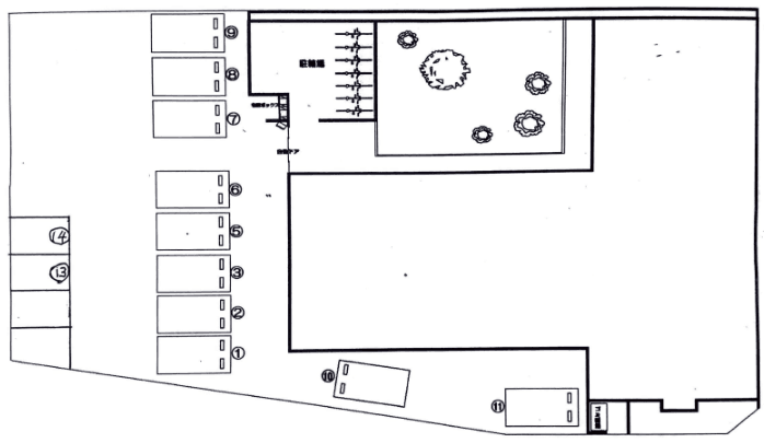 ウィーヴスクエア駐車場の駐車配置図