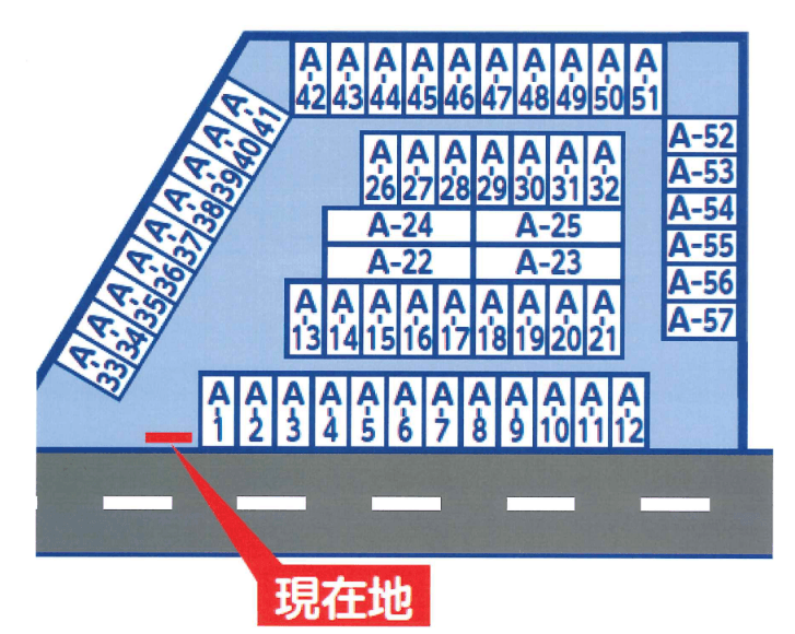 大桑原パーキングⅠの駐車配置図