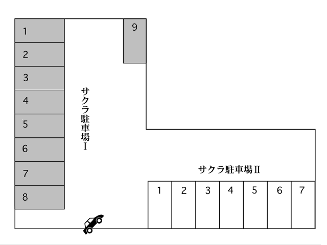 サクラ駐車場 Ｉの駐車配置図