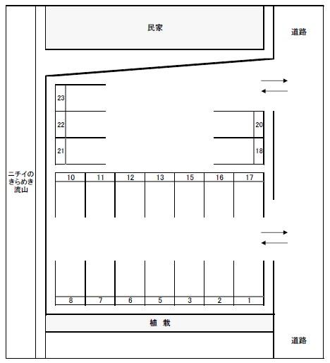 石塚第二駐車場の駐車配置図