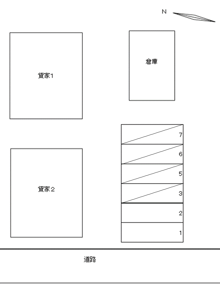 明和町4丁目月極駐車場の駐車配置図