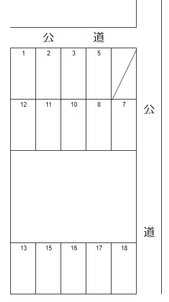 菅沼駐車場の駐車配置図