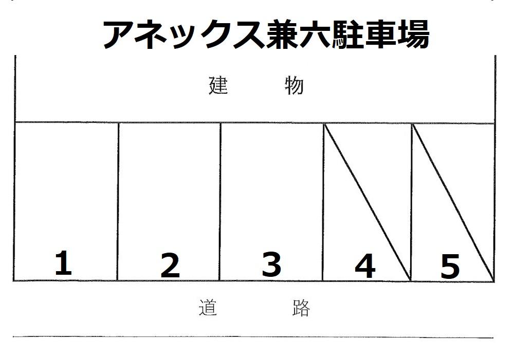 アネックス兼六駐車場の駐車配置図
