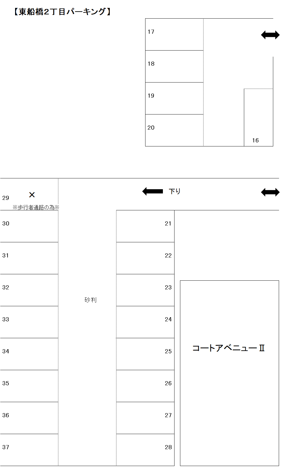 東船橋2丁目パーキングの駐車配置図