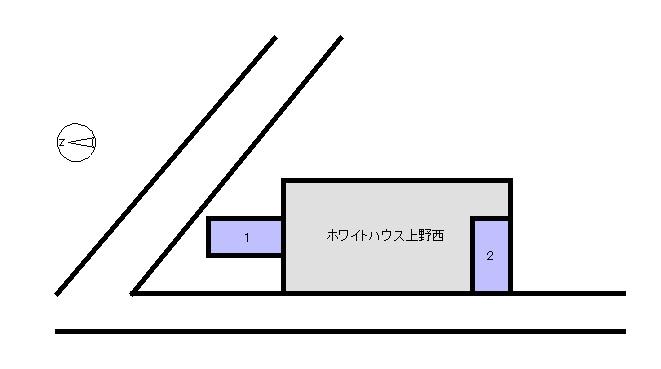 ホワイトハウス上野西の駐車配置図