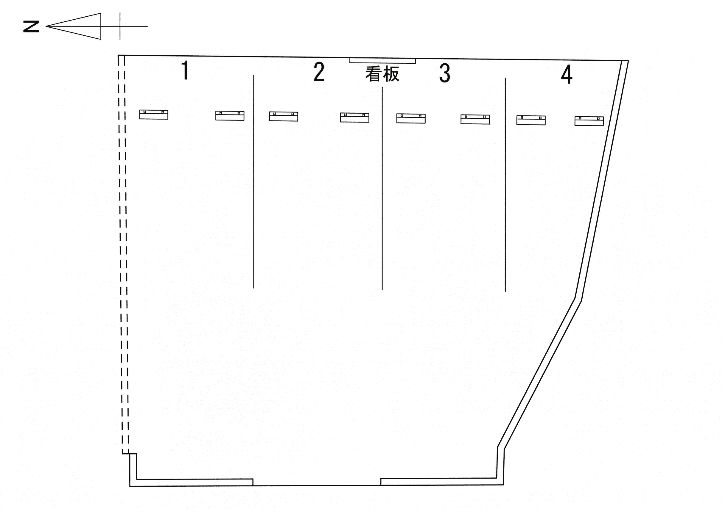 良町3丁目駐車場の駐車配置図