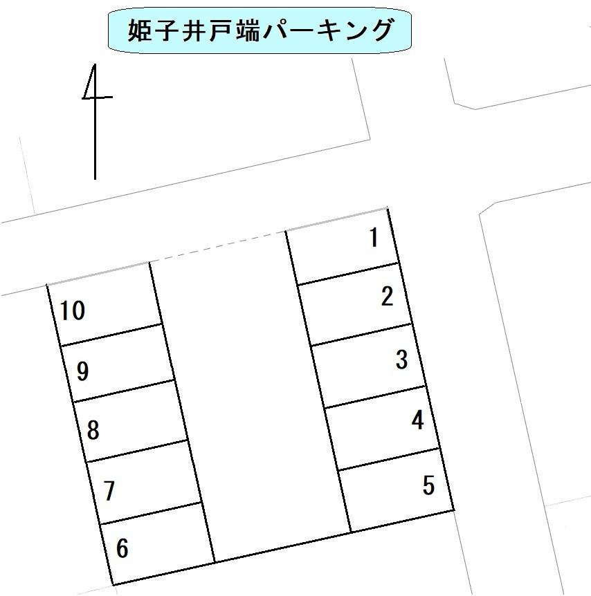 姫子井戸端パーキングの駐車配置図