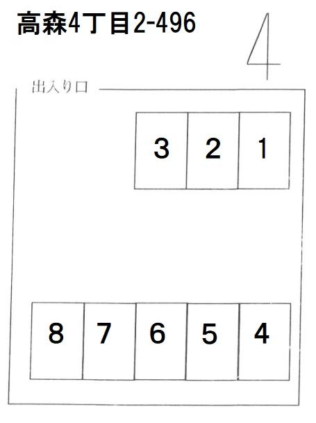 高森4丁目2-496駐車場の駐車配置図