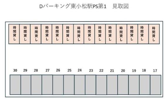 Ｄパーキング小松駅東ＰＳ第１の駐車配置図
