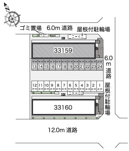 栄華西Ⅲ(33159)の駐車配置図
