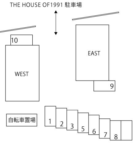 THE HOUSE OF 1991駐車場の駐車配置図