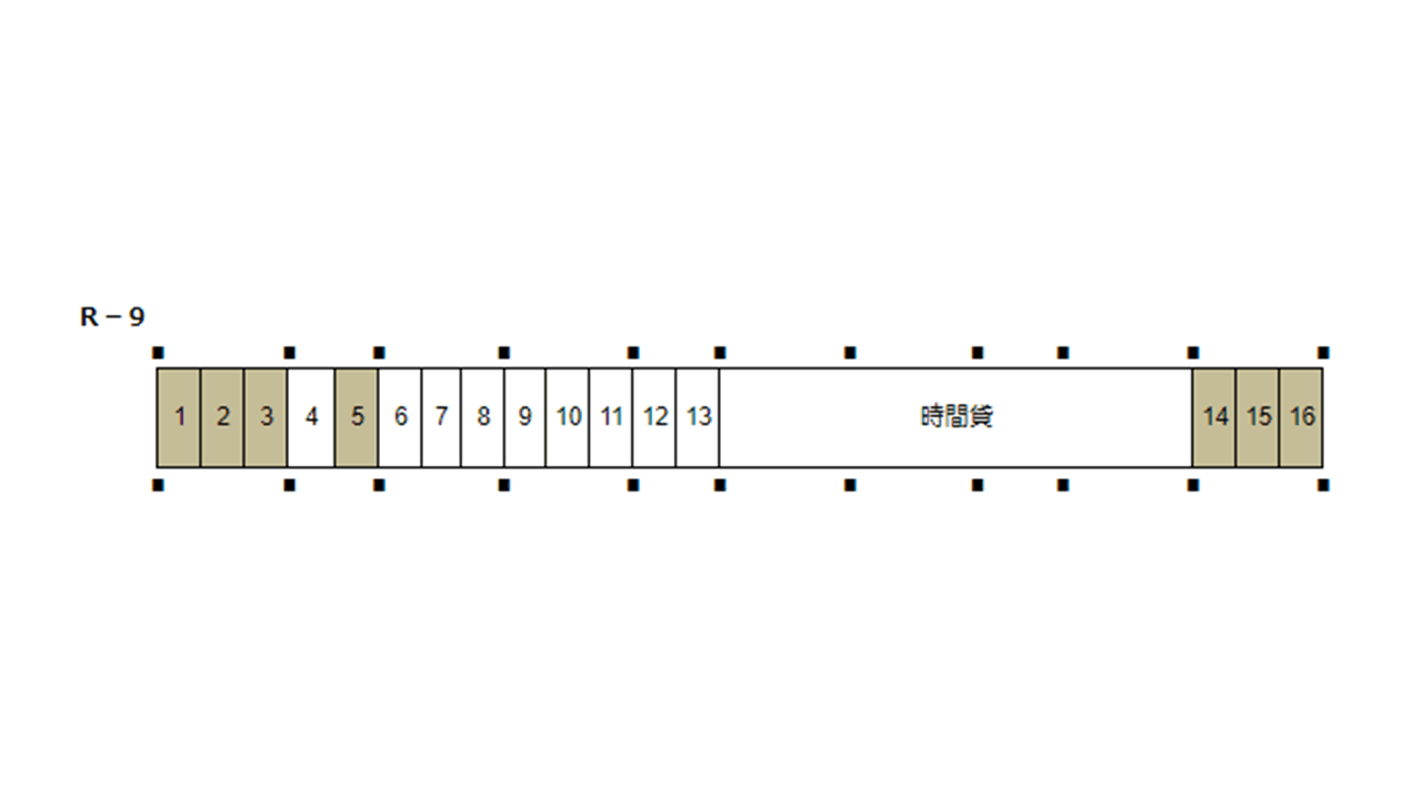 R-9地区駐車場の駐車配置図