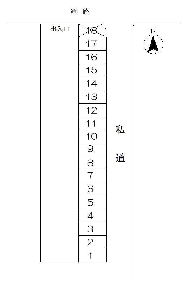 平井月極駐車場の駐車配置図