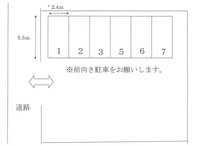 真央モータープールの駐車配置図
