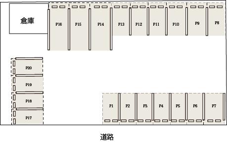 第二増島駐車場の駐車配置図