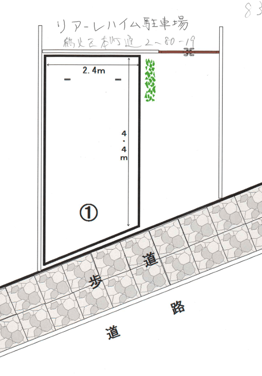 リアーレハイム駐車場の駐車配置図