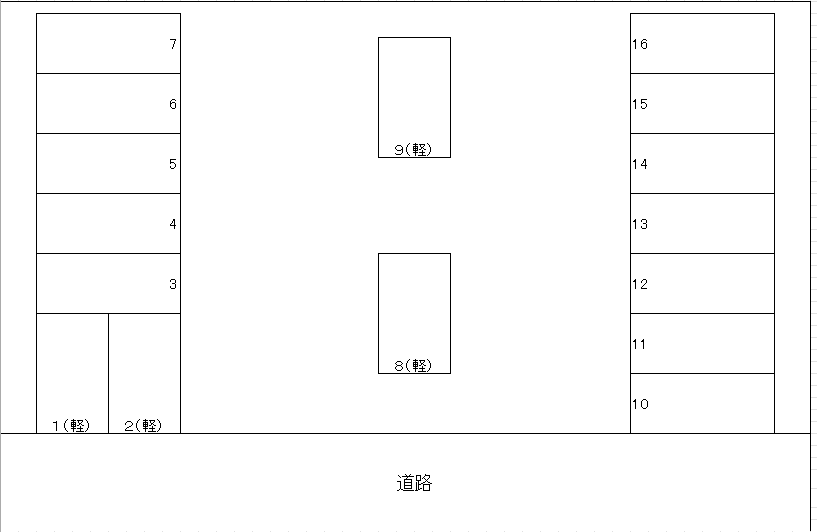 春の町駐車場の駐車配置図