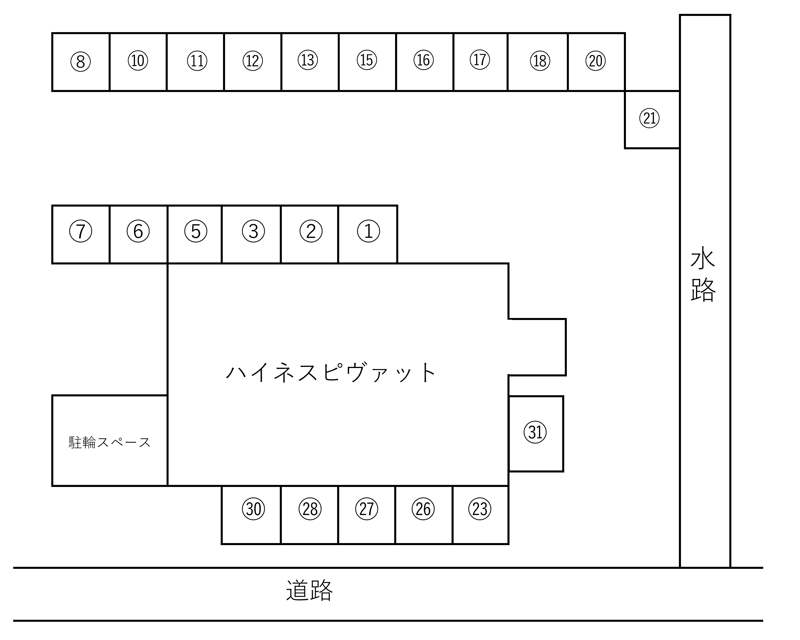 ハイネスピヴァットの駐車配置図