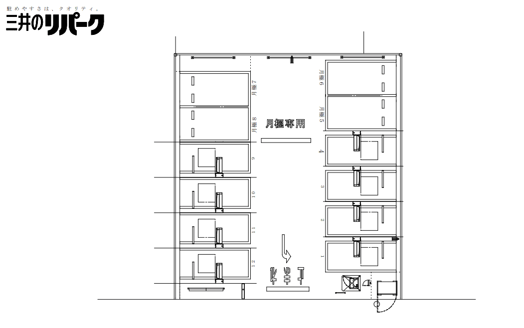 城東諏訪４丁目の駐車配置図