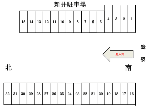 新井駐車場の駐車配置図