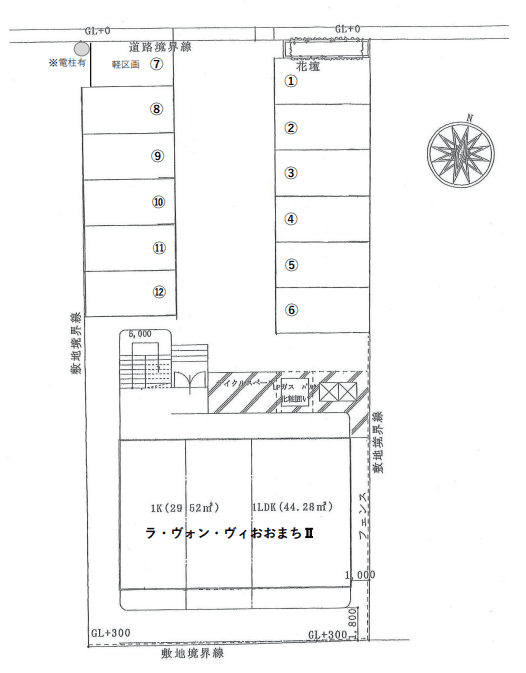 ラ・ヴォン・ヴィおおまちⅡの駐車配置図
